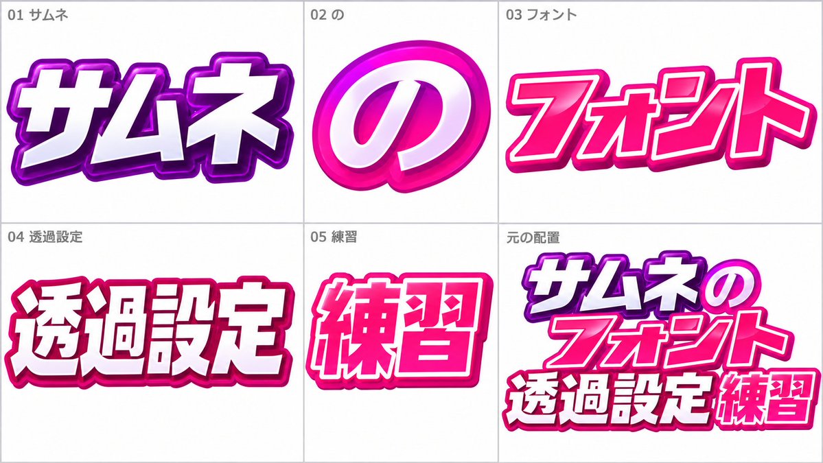 Japanese Text Style Reference Sheet