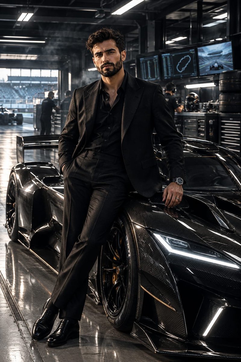 Product Marketing - Futuristic Racing Garage Portrait Prompt - Image 1