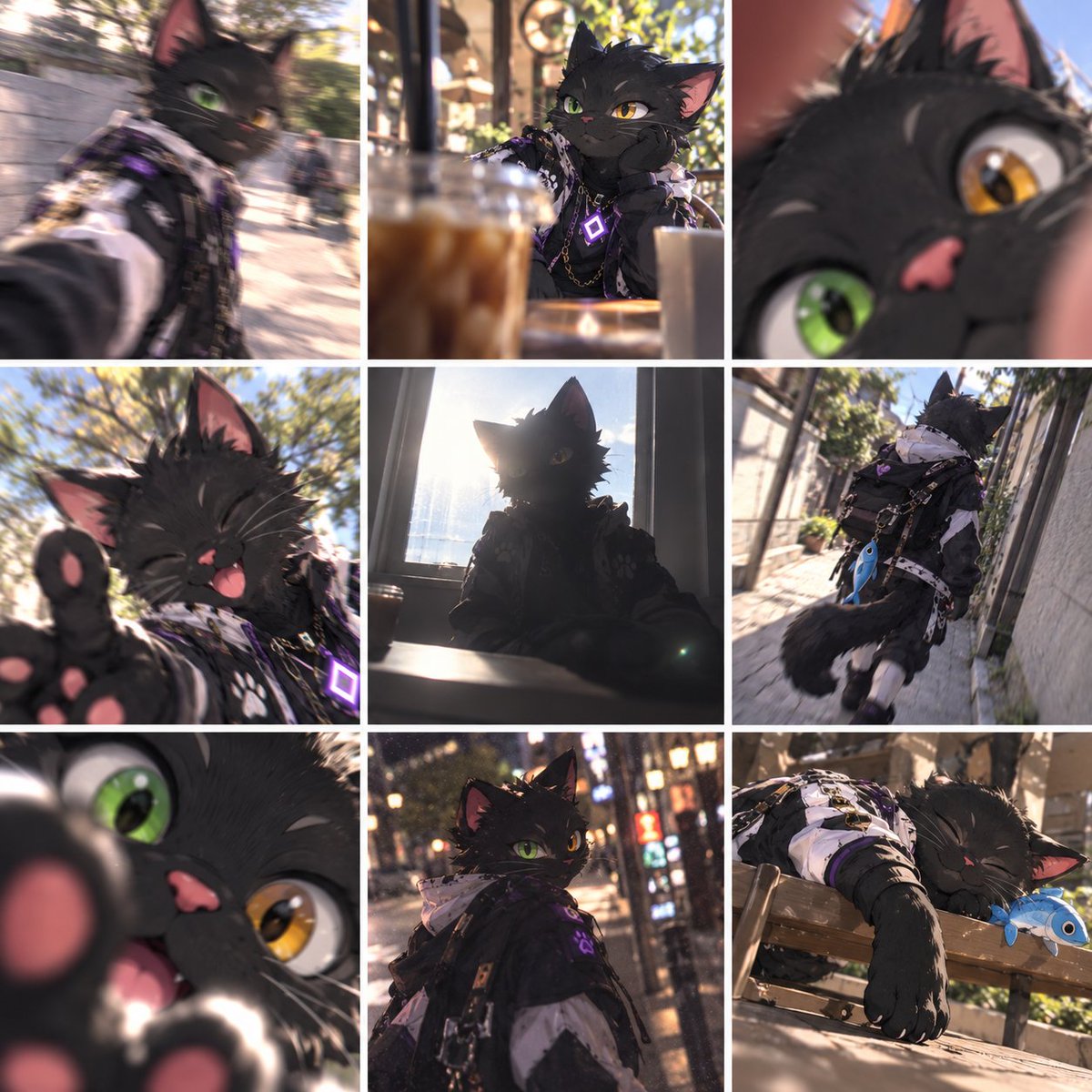 IWRU Cat Character Photo Grid