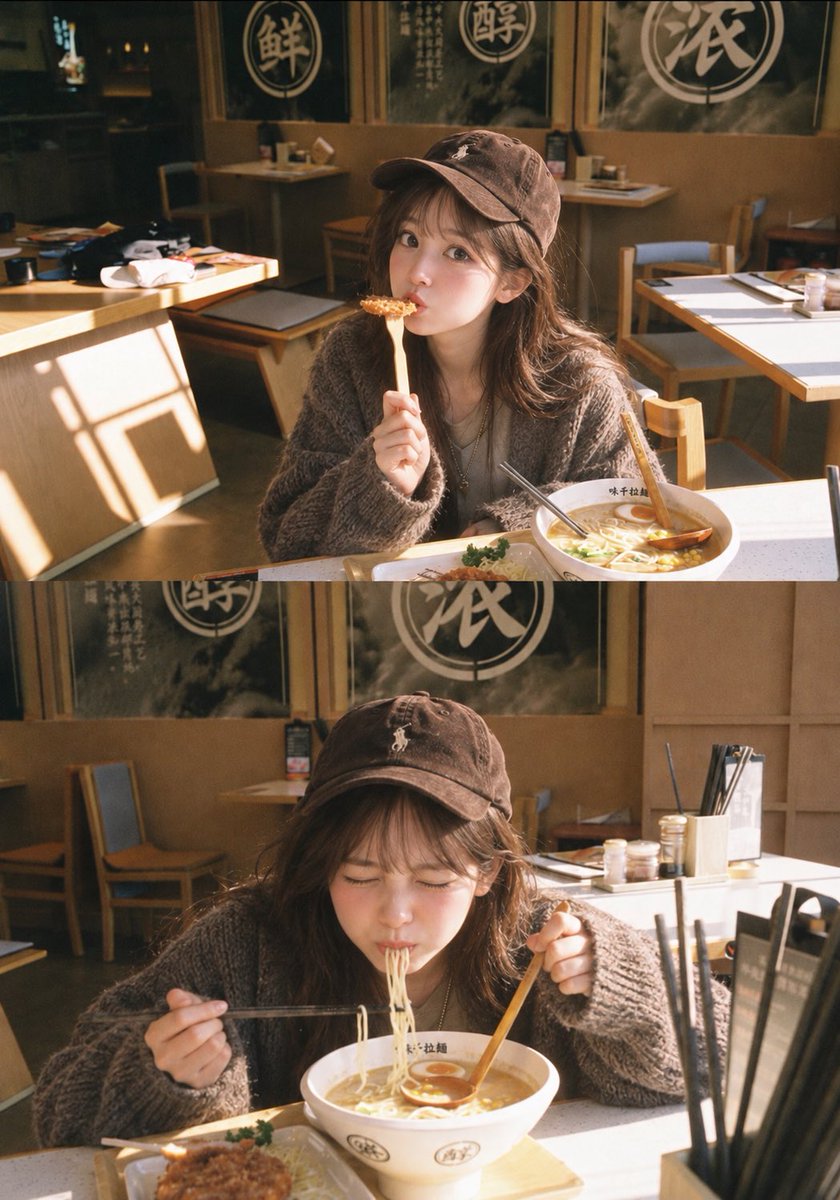 Sunlit Ramen Date Photo Collage