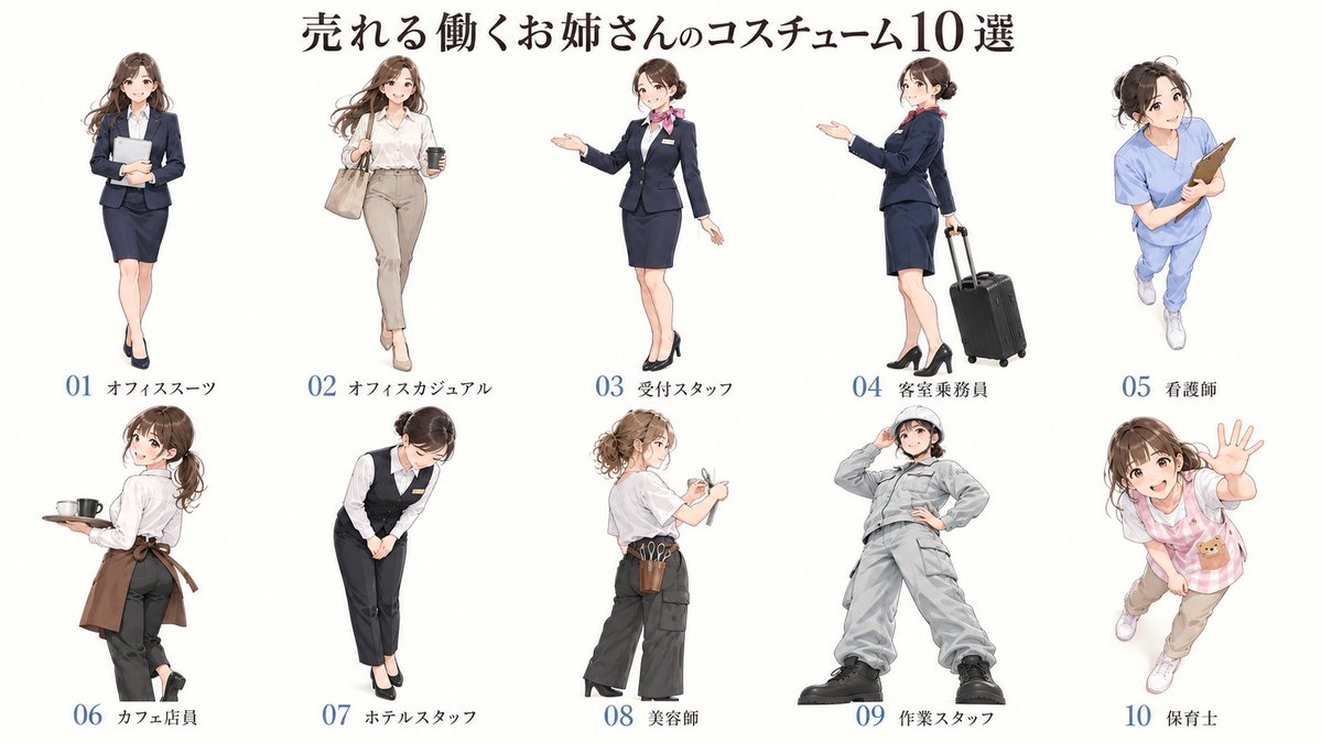 Anime Working Women Costume Infographic