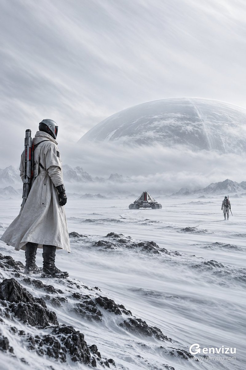 Sci-Fi Salt Flats Patrol Scene