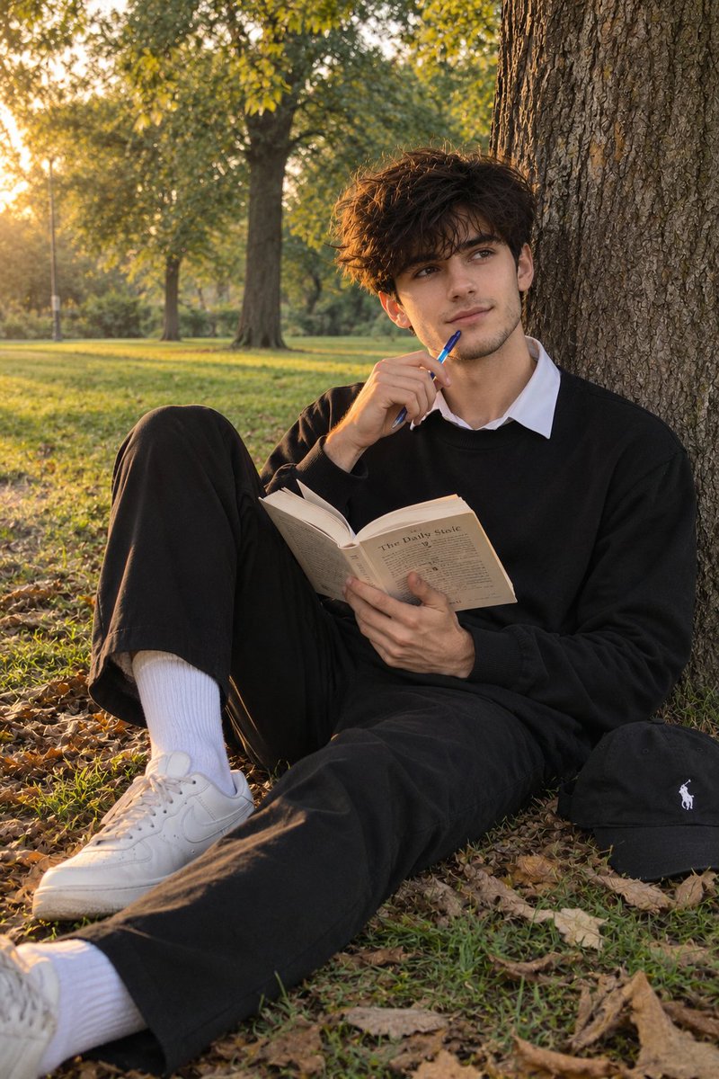 Golden Hour Student Park Portrait