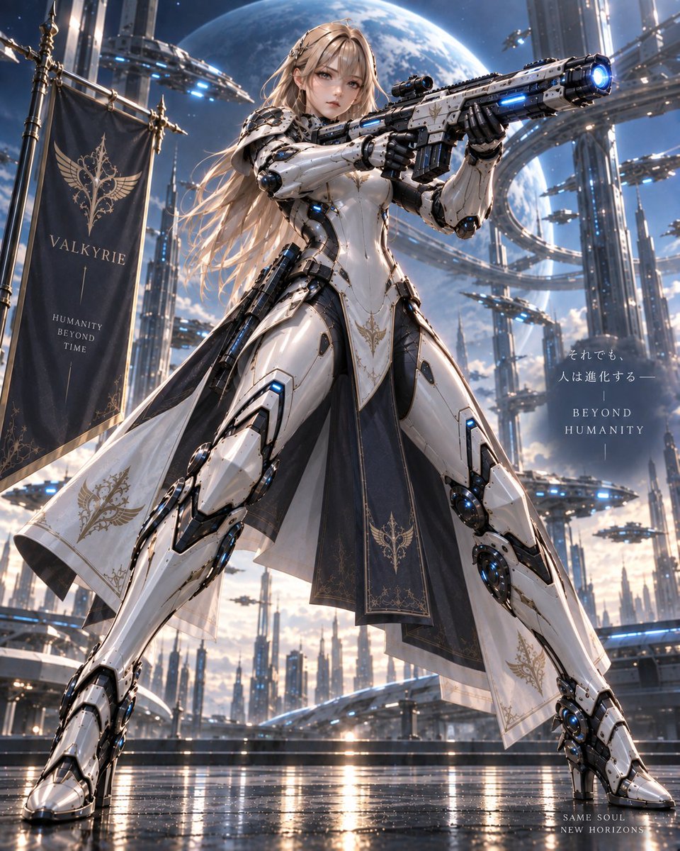 Futuristic Valkyrie Mecha Sniper
