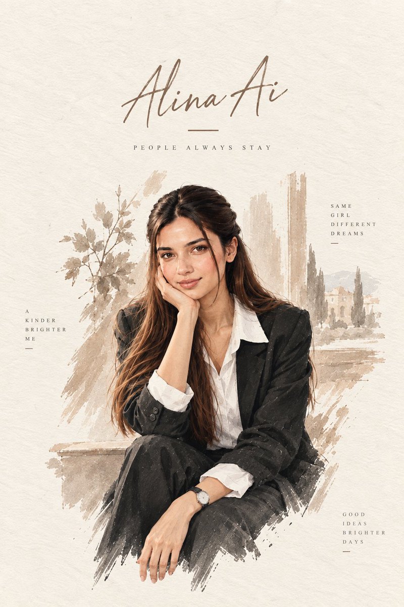 Editorial Watercolor Portrait Poster