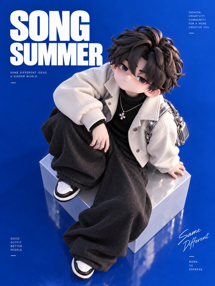 3D Chibi Boy Fashion Poster