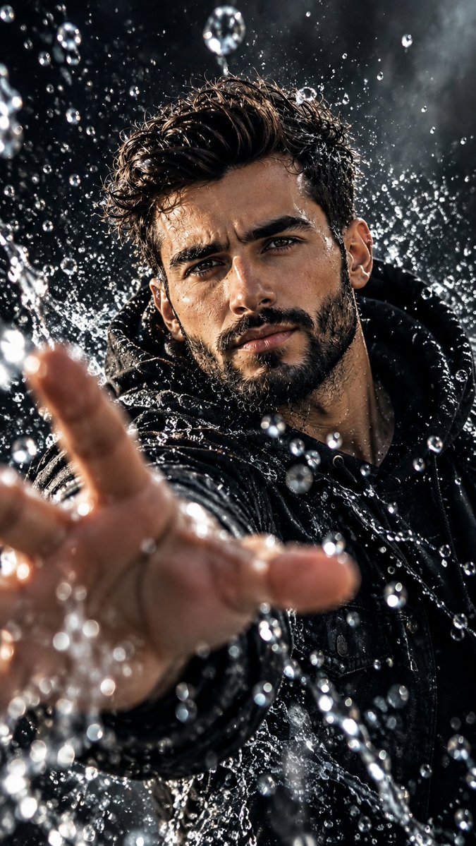Product Marketing - High-Speed Water Droplet Portrait - Image 1