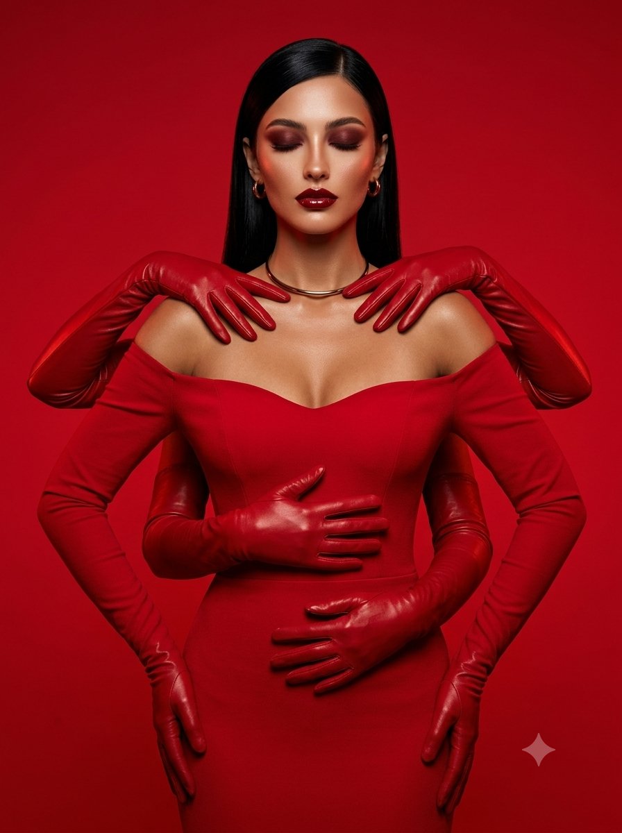 Social Media Post - Red Gown Multi-Arm Illusion - Image 1