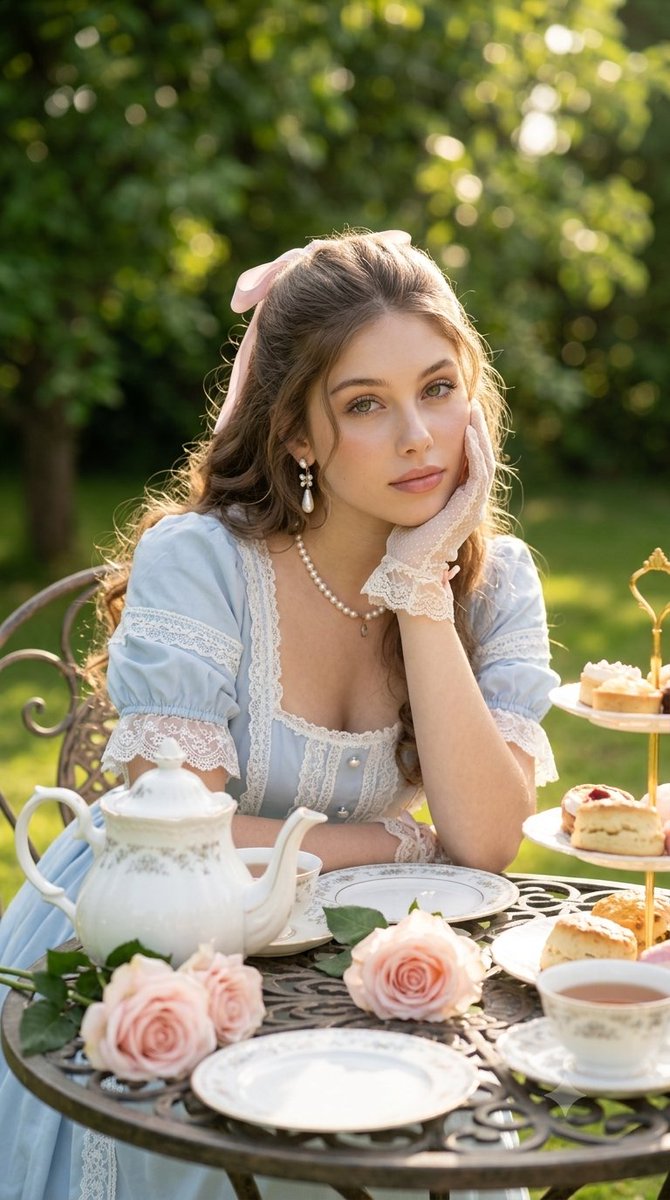 Profile / Avatar - Cinematic Tea Party Portrait Prompt - Image 1