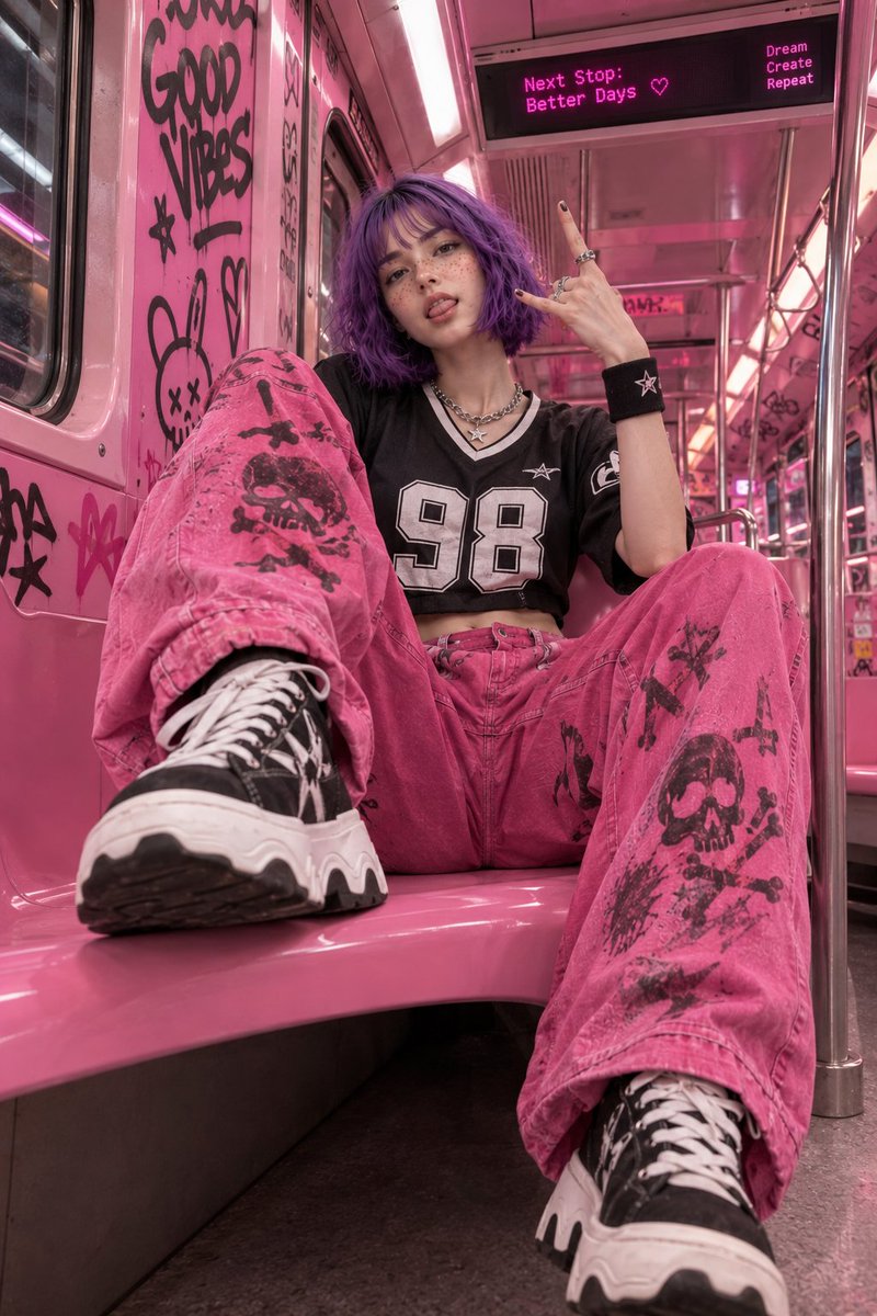Product Marketing - Y2K Subway Fashion Portrait - Image 1