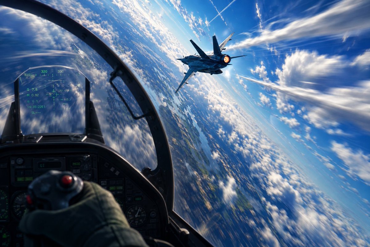 YouTube Thumbnail - Fighter Jet Cockpit View Banking Turn - Image 1