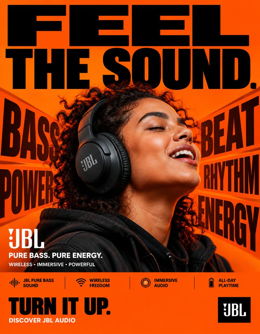 Кампания JBL типографика
