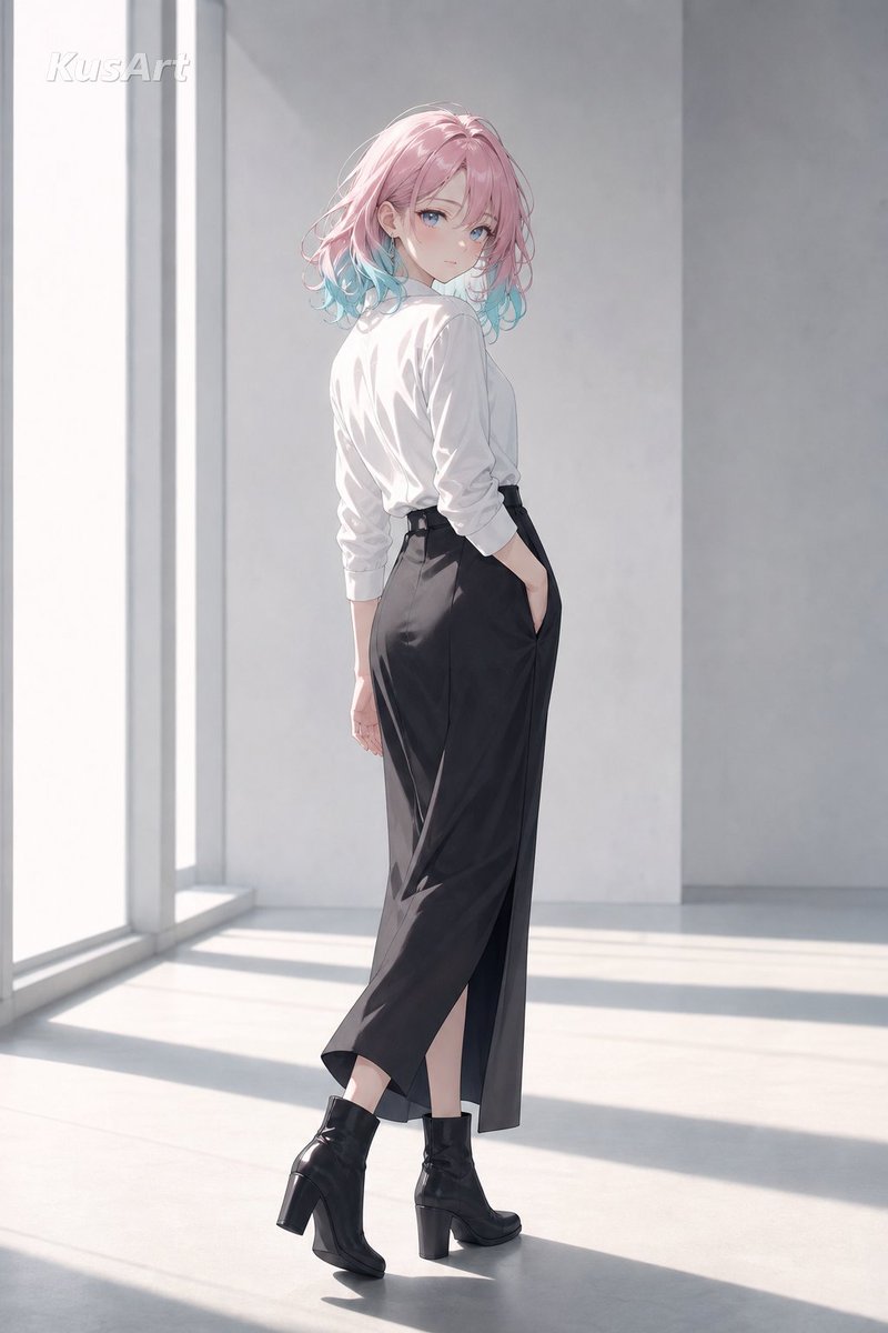 Profile / Avatar - Anime Girl in Cross-Leg Fashion Pose - Image 1