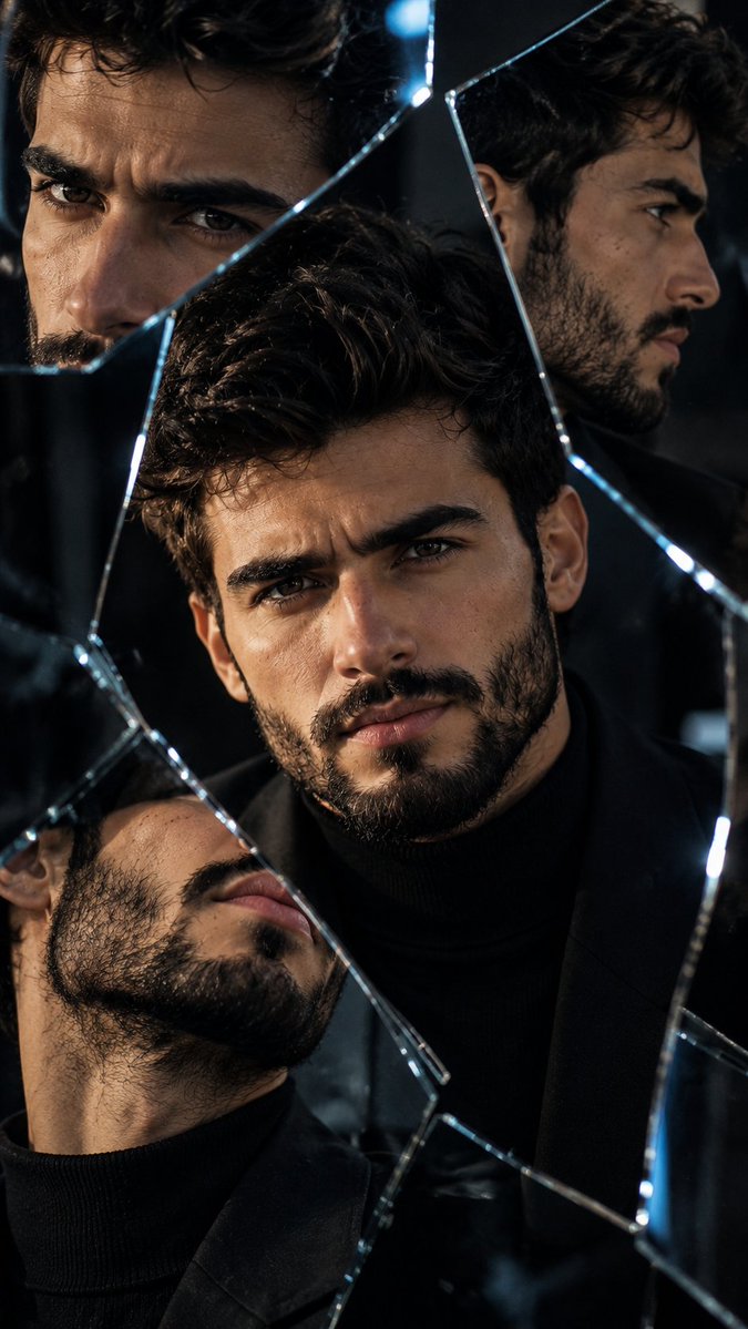 Social Media Post - Fractured Mirror Portrait Editorial - Image 1