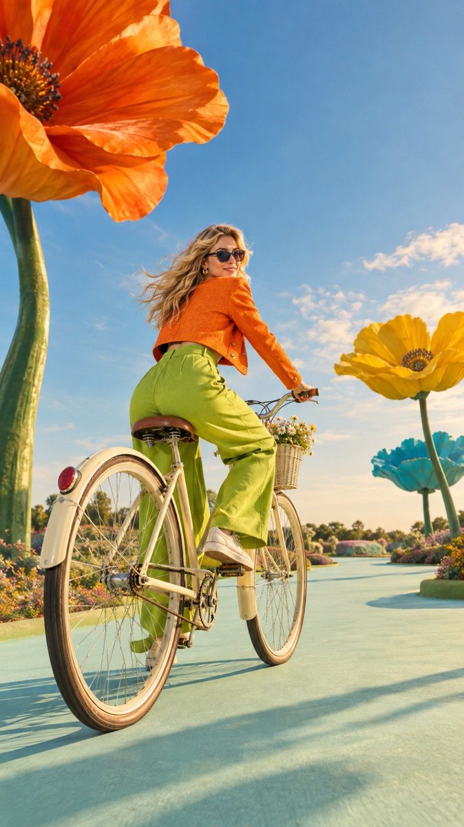 Social Media Post - Surreal fashion bicycle garden - Image 1