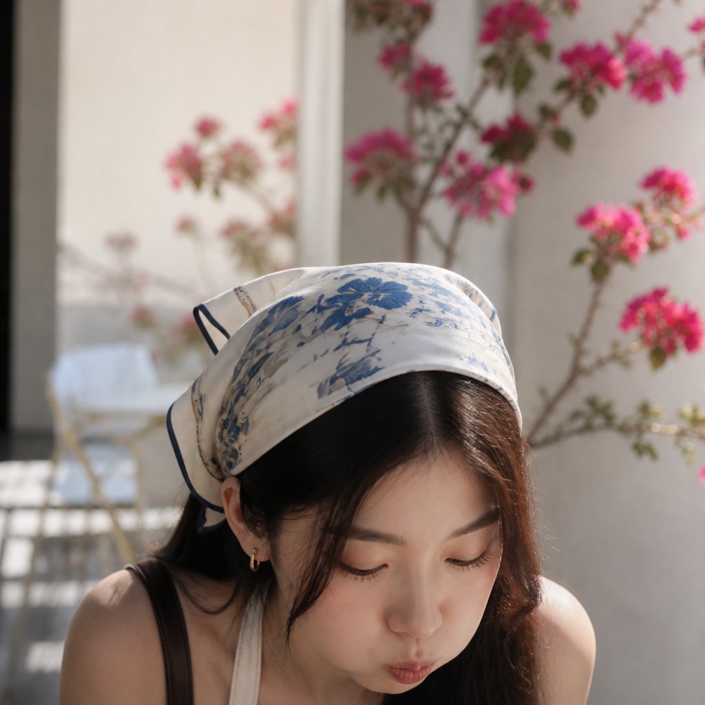 Profile / Avatar - Serene Portrait with Silk Headscarf - Image 1