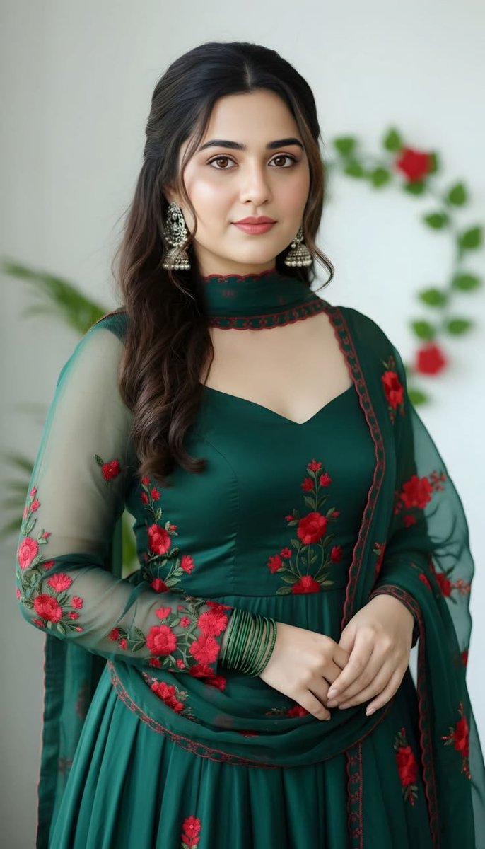 Product Marketing - South Asian Woman in Emerald Outfit