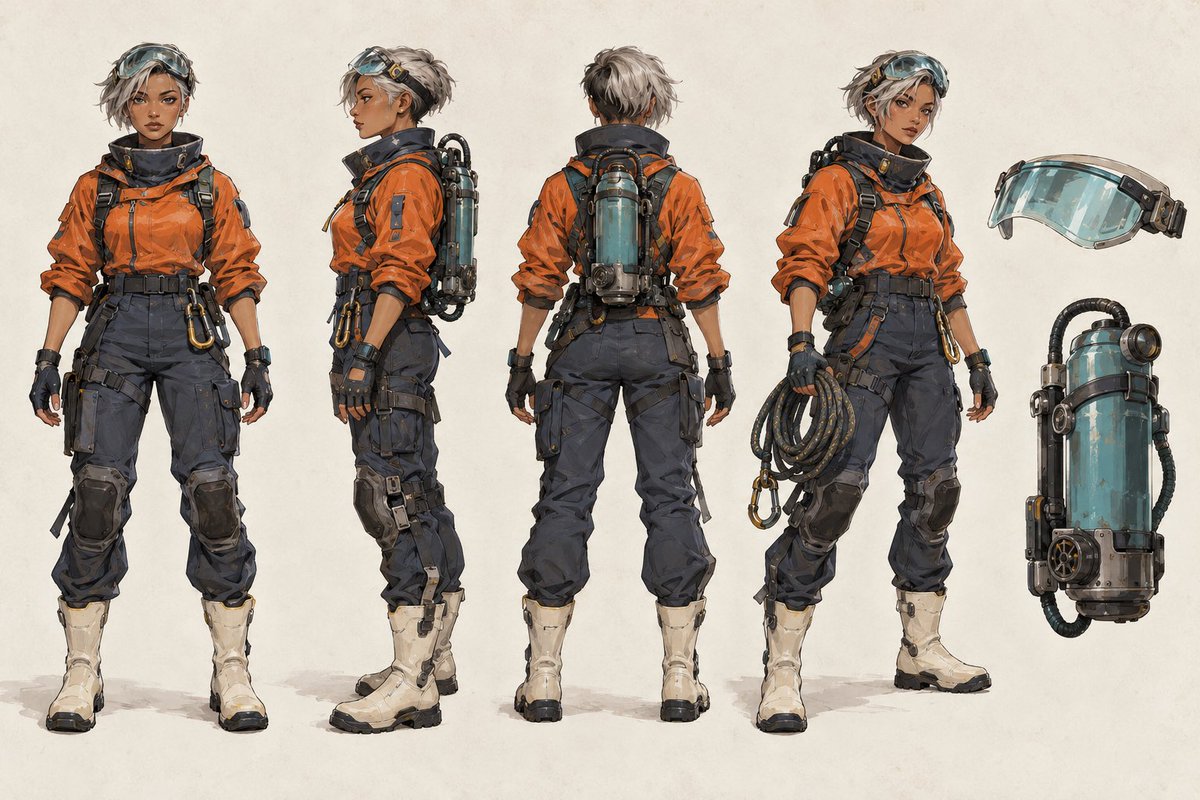 Game asset GPT image character sheet prompt — sample image posted with this prompt