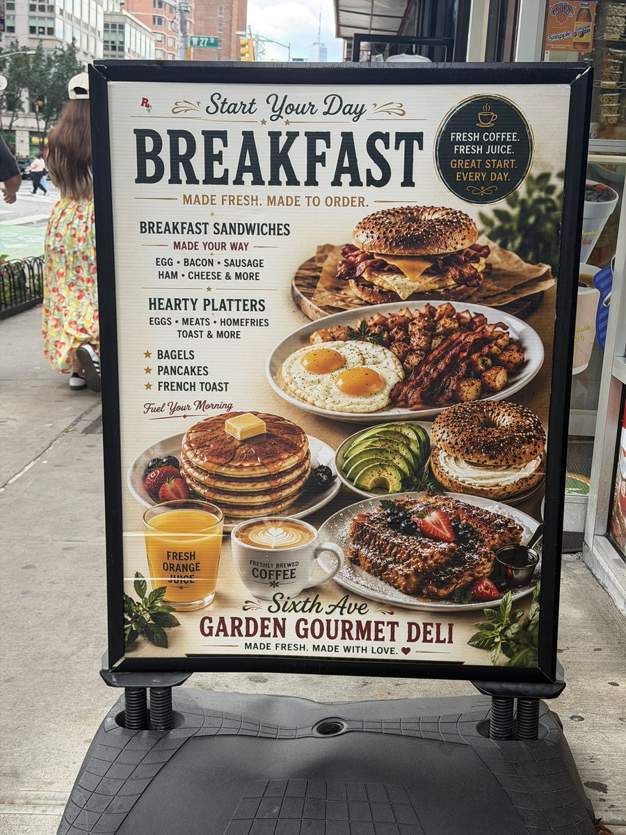 Product Marketing - Vintage Breakfast Deli Sidewalk Sign