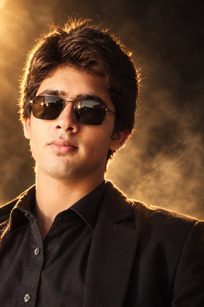Social Media Post - Cinematic Male Portrait with Golden Backlight - Image 1