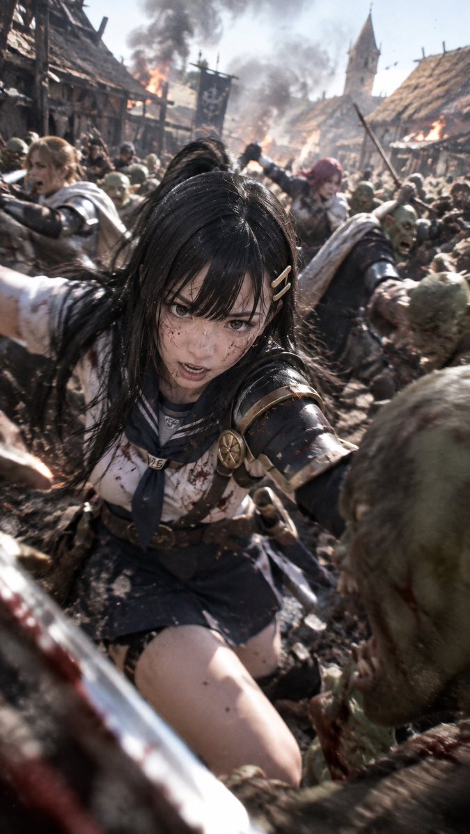 YouTube Thumbnail - Realistic Anime Warrior in Medieval Battle - Image 1