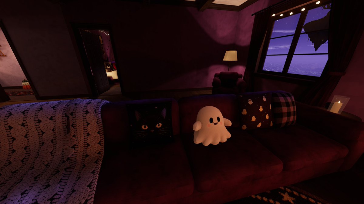 Social Media Post - Cozy Purple Halloween Living Room - Image 3