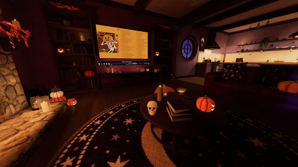 Social Media Post - Cozy Purple Halloween Living Room - Image 2