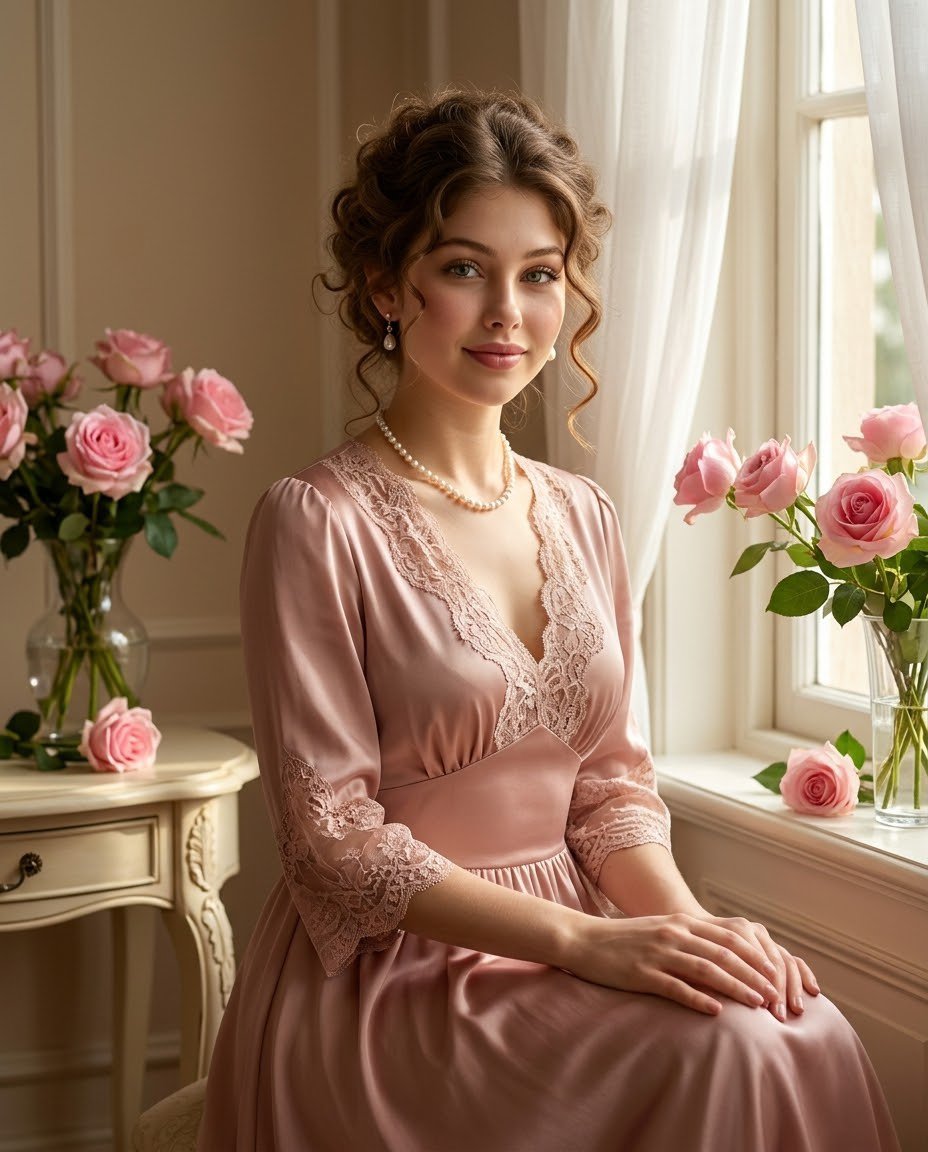 Profile / Avatar - Identity-Preserving Satin Dress Portrait - Image 1
