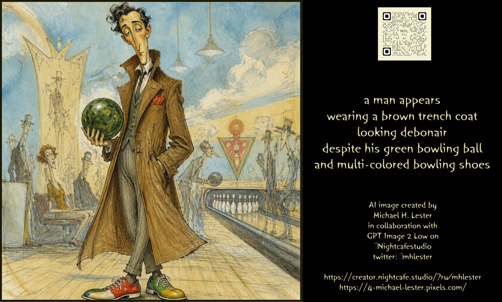 Comic / Storyboard - Debonair Man with Bowling Gear Prompt - Image 1