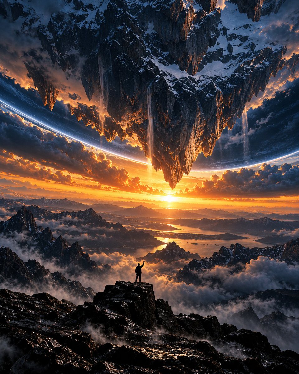 YouTube Thumbnail - Silhouette on Mountain Peak at Cosmic Sunset - Image 2