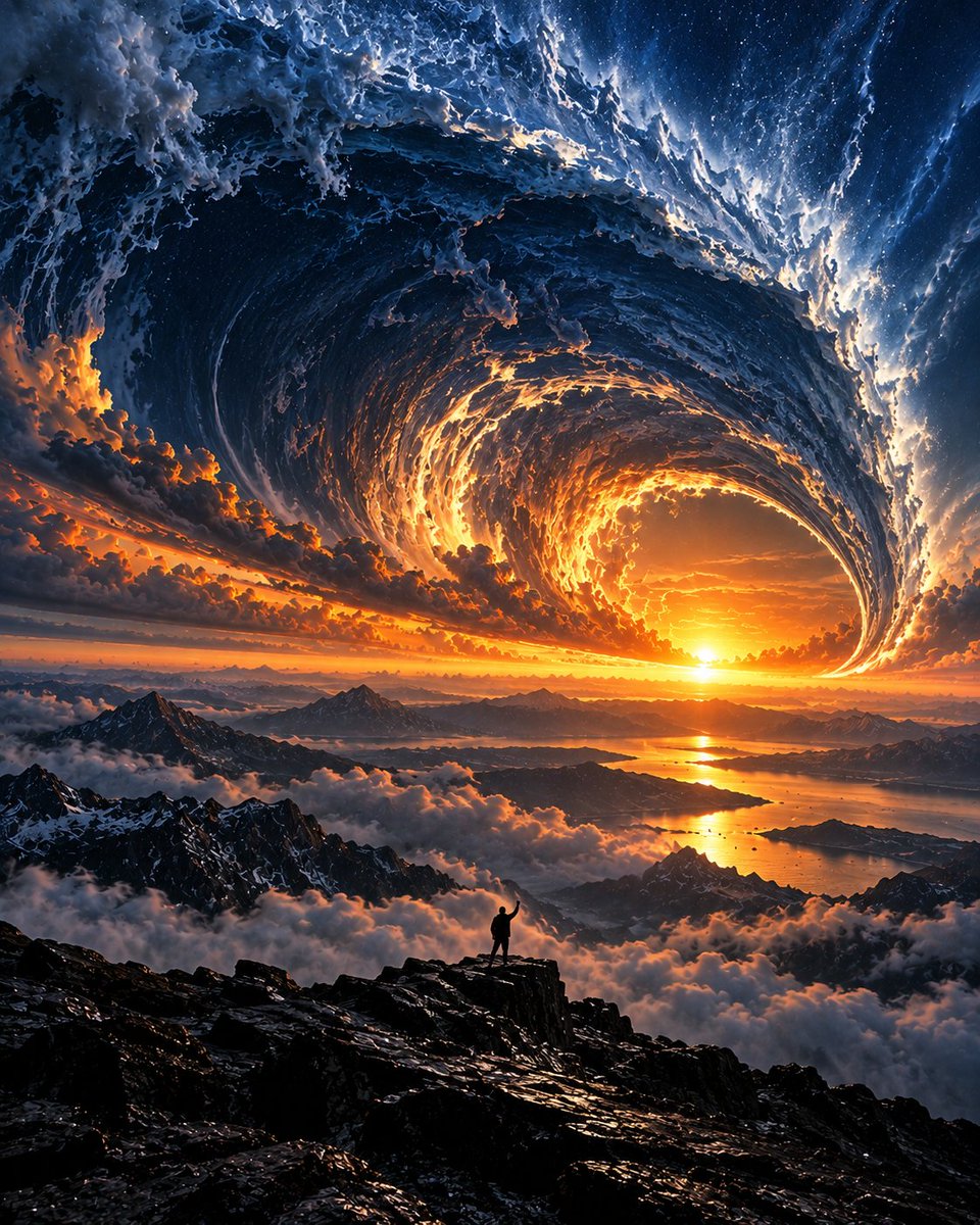 YouTube Thumbnail - Silhouette on Mountain Peak at Cosmic Sunset - Image 3
