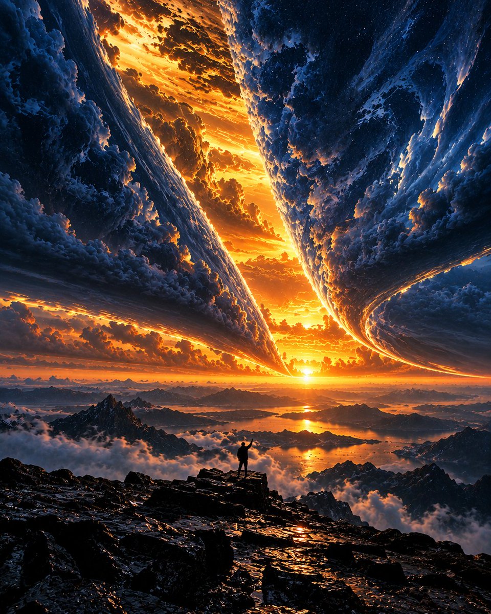 YouTube Thumbnail - Silhouette on Mountain Peak at Cosmic Sunset - Image 4