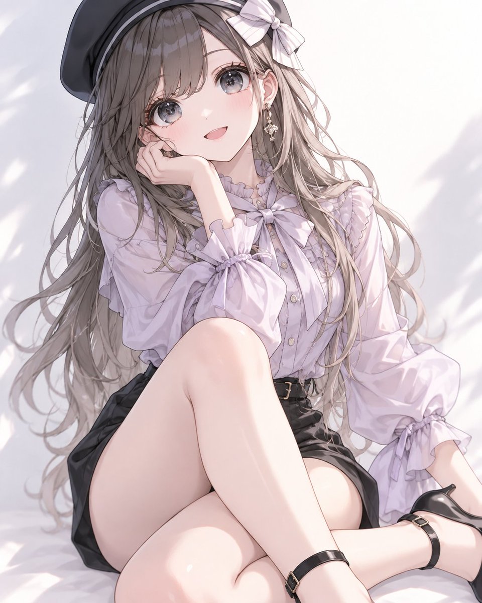 Profile / Avatar - Purple Blouse and Black Shorts Outfit Prompt - Image 2