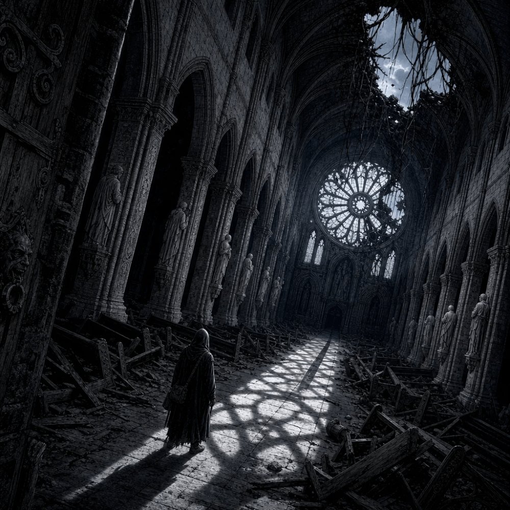 Profile / Avatar - Hooded Traveller in Ruined Cathedral - Image 1