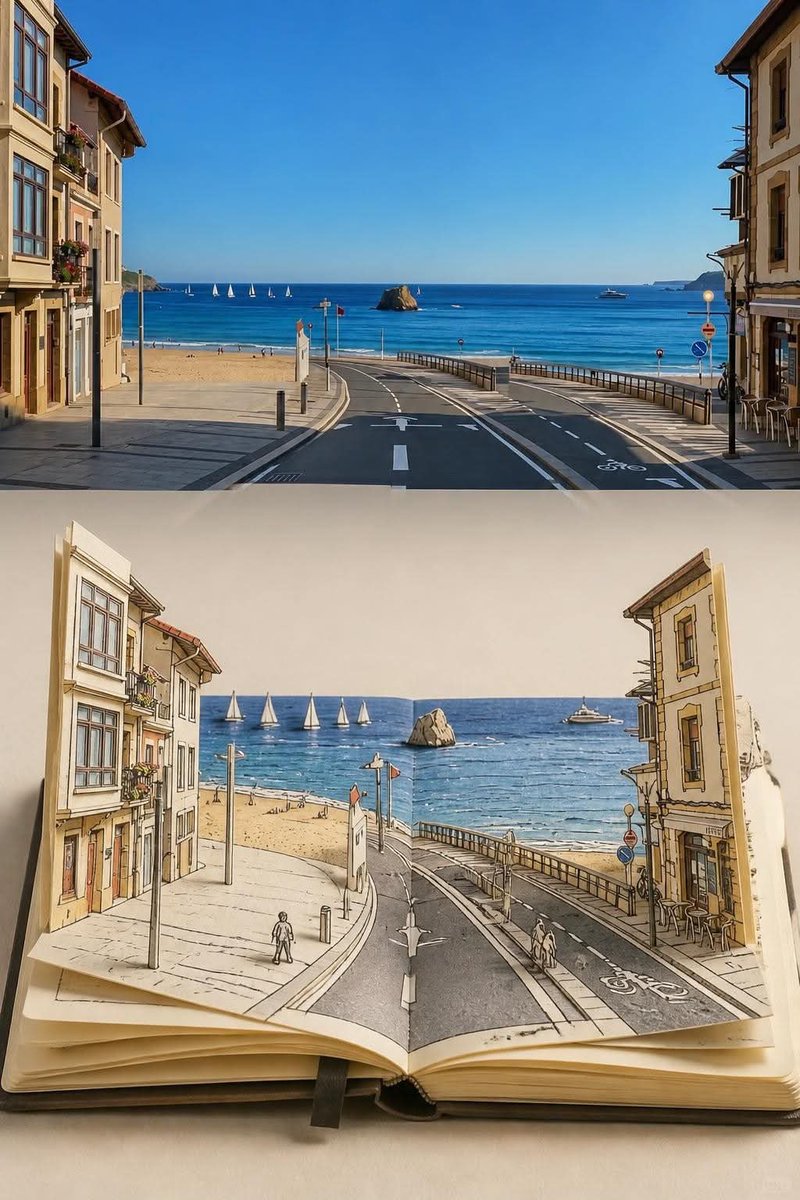 Social Media Post - Seaside Road Watercolor Pop-Up Prompt - Image 1