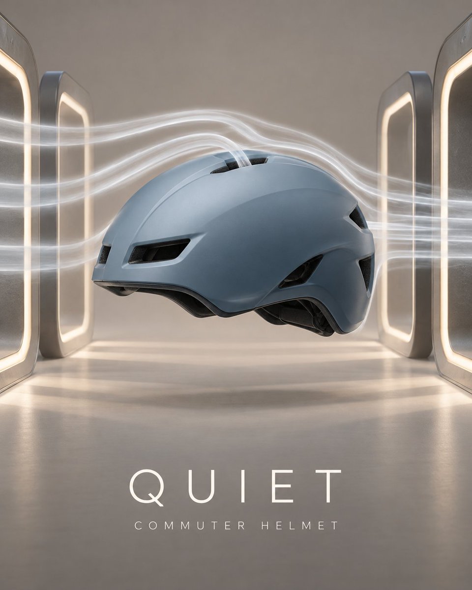 Product Marketing - Cycling Helmet Engineering Poster with Airflow Visualization - Image 2