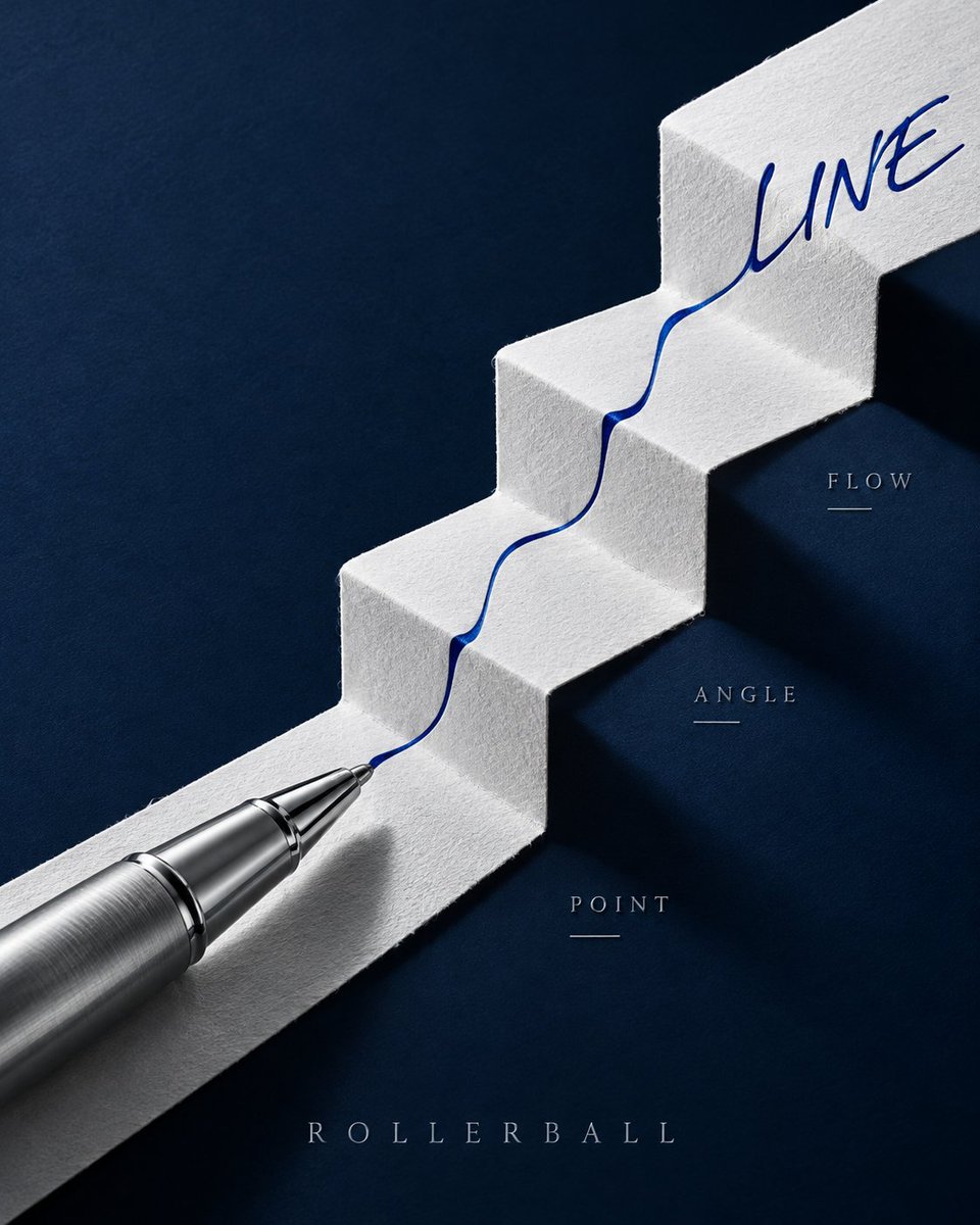 Product Marketing - Luxury Fountain Pen Ink Trace Poster - Image 1