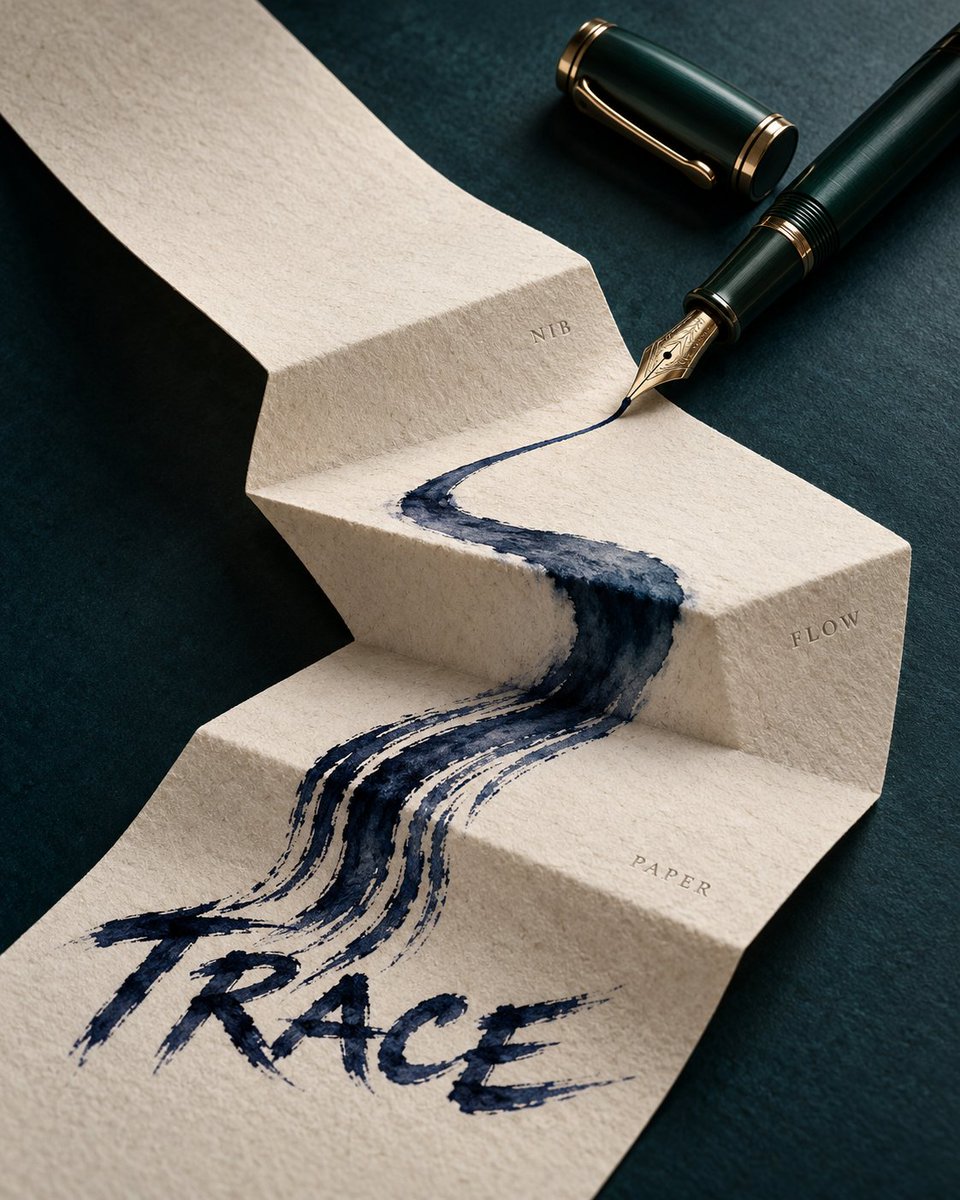 Product Marketing - Luxury Fountain Pen Ink Trace Poster - Image 4