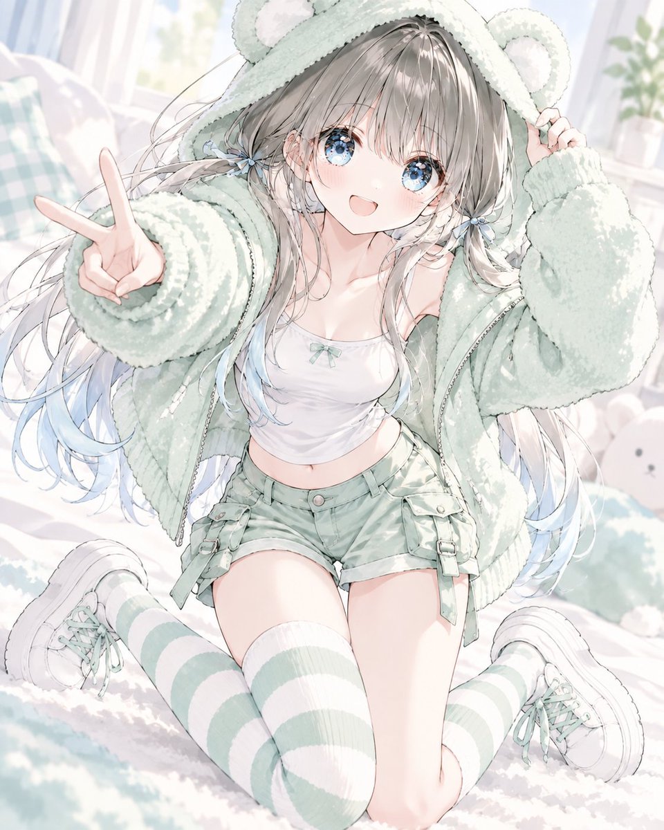 Profile / Avatar - Mint Bear Hoodie Outfit Prompt - Image 2