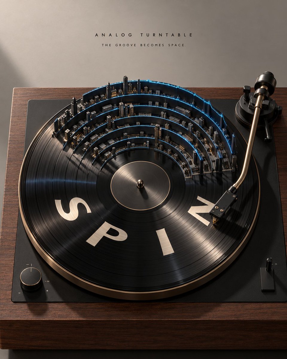 Product Marketing - Vinyl Turntable Groove City Poster - Image 4