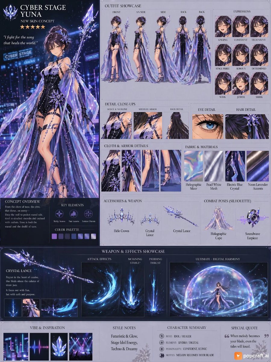 Infographic / Edu Visual - Cyber Stage Character Concept Sheet - Image 1