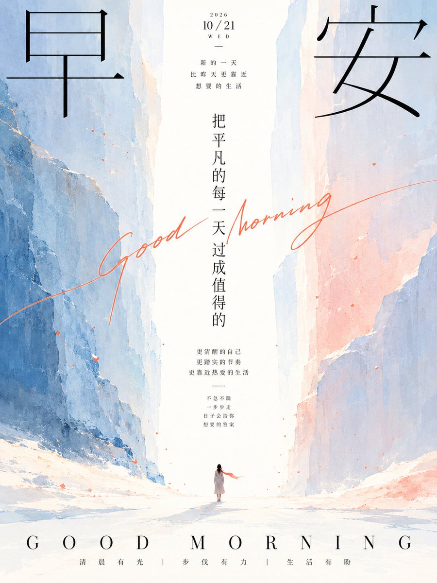 Social Media Post - Serene Good Morning Watercolor Poster - Image 1