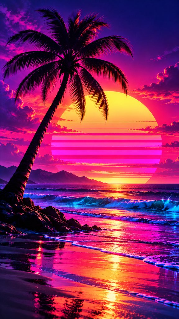 Social Media Post - Synthwave Sports Car at Sunset - Image 2