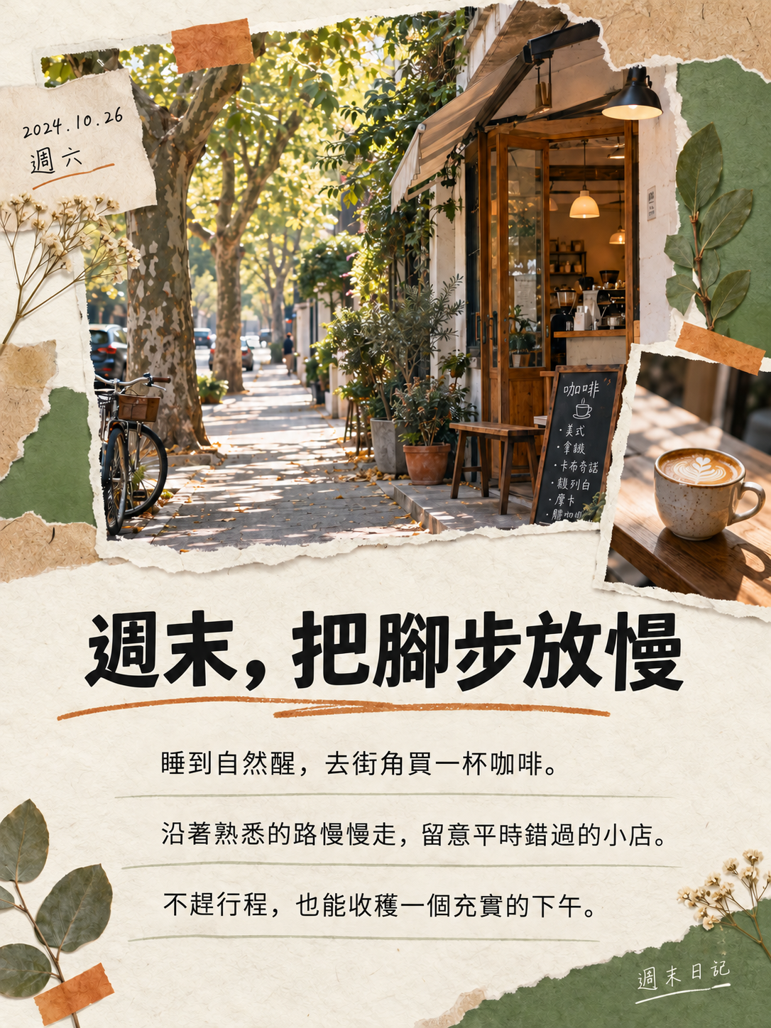 週末慢遊圖文筆記：街角照片與三段完整內文