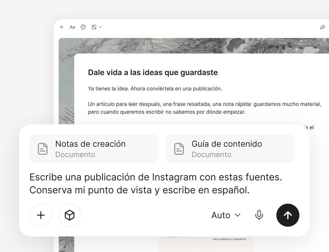 Crea un borrador a partir de fuentes guardadas
